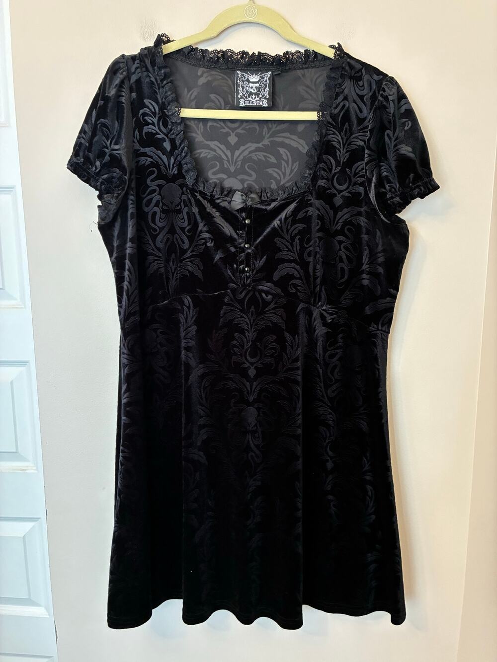 Killstar Black Velvet Skater Dress 3XL
